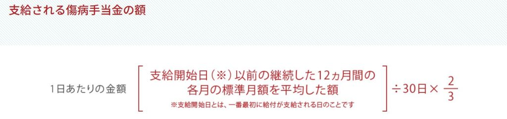 全国健康保険協会公式サイトによる傷病手当金の給付額計算に関する説明