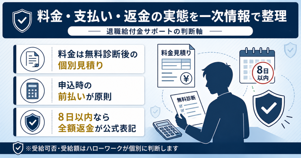 日本生活支援協会の料金・支払い・返金の核心を一目で整理した図解