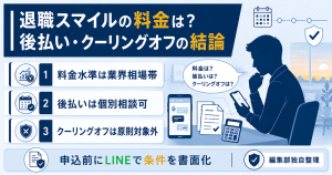 退職スマイルの料金・後払い・クーリングオフの結論を一目で整理した図解