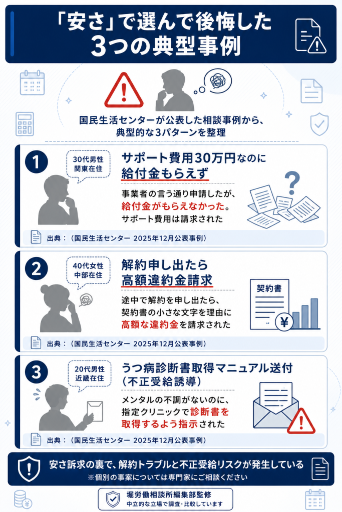 「安さ」で選んで後悔した3つの典型事例。国民生活センターが2025年12月に公表した相談事例から整理